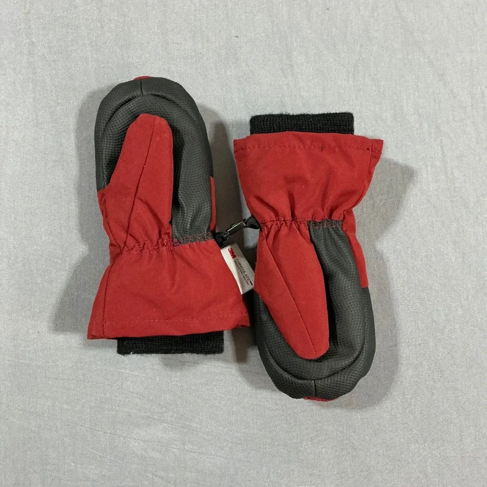 Vintage Disney Minnie Mouse Kids Red Winter Mittens 3M Insulated Snow Gloves